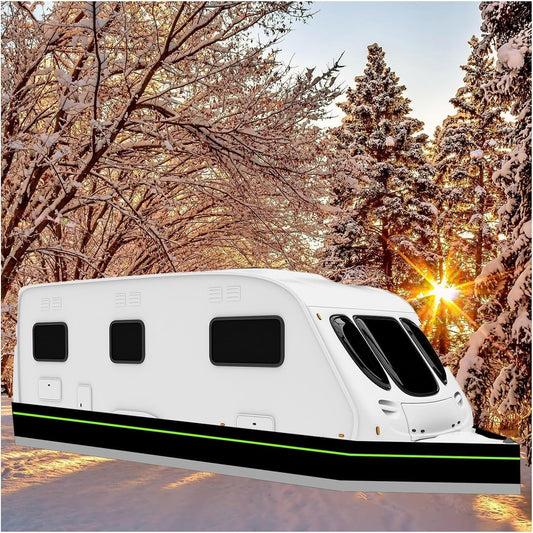 No Drill RV Skirting, Insulated Camper Skirt 31" High Winter Protection Heavy Duty Weather-Resistant Travel Trailer Skirt Easy Installation