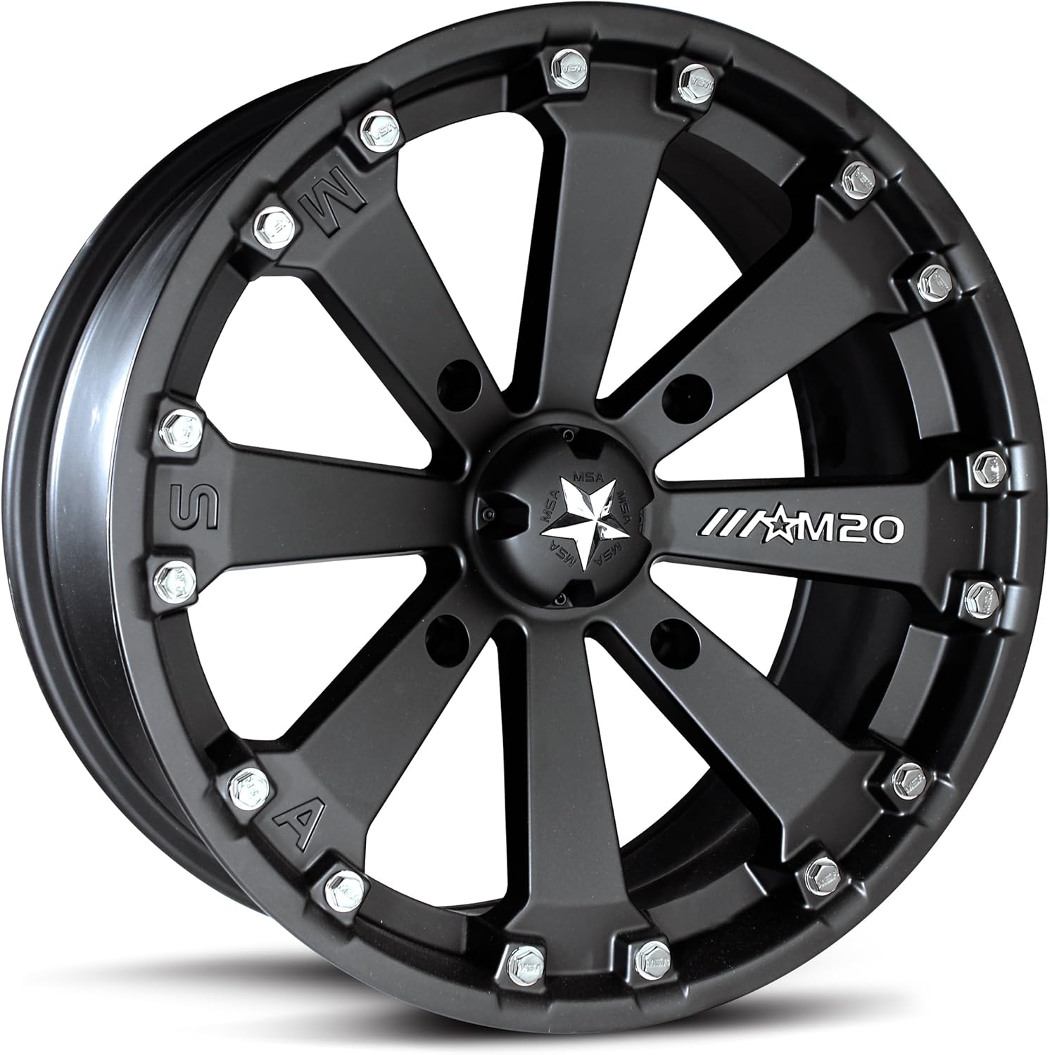 MotoSport Alloys M20 Kore ATV/UTV Wheel with Flat Black Finish (14x7"/4x137mm)