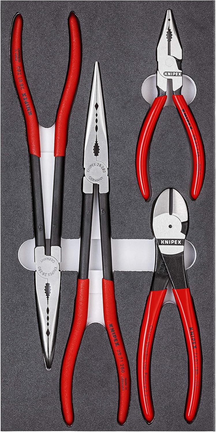 KNIPEX - 00 20 01 V16 Tools - 4 Piece Automotive Pliers Set in Foam Tray (002001V16)