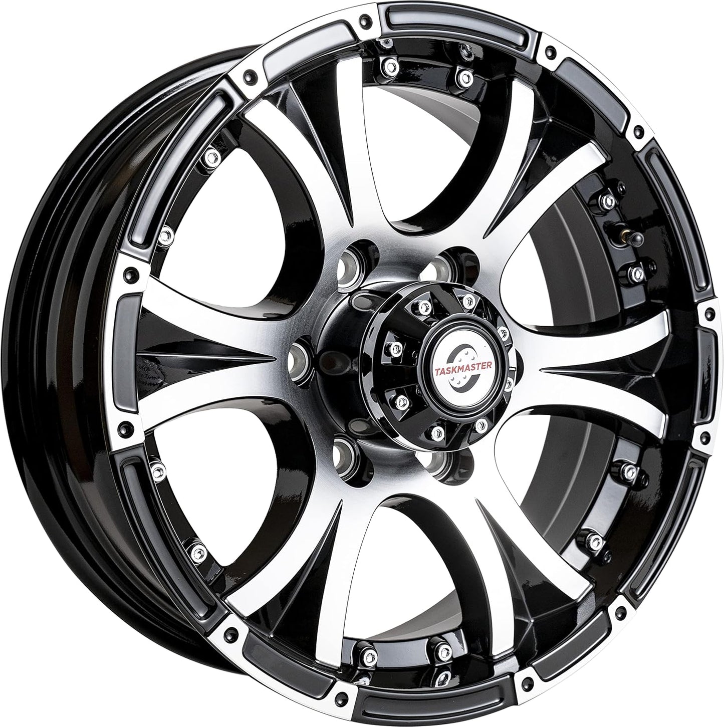 Viking Series 16" x 6" & 6x5.5 Machined Lip and Face Gloss Black Aluminum Finish Wheel with Black Cap