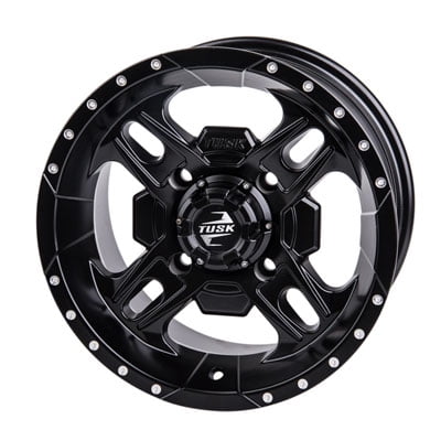 4/110 Beartooth Wheel 12x7 5.0 + 2.0 Matte Black for Honda RINCON 680 4x4 2006-2019