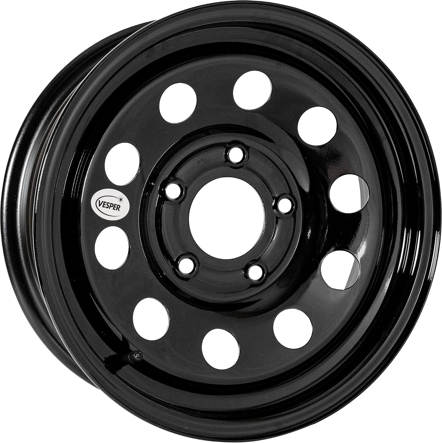 Black Steel Trailer Wheel with Valve Stem 15x6 5x5-3.31" CB Updated SKU : WS-15060550-BM-14777-BX