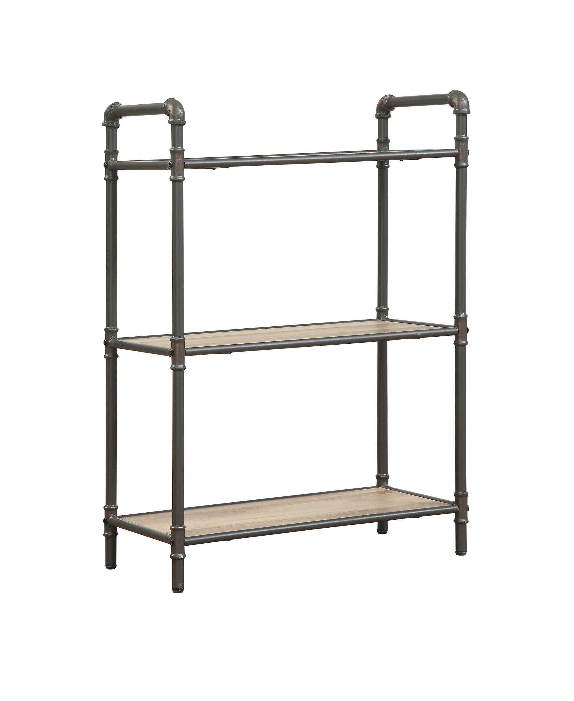 ACME Itzel 3 Tiers Bookshelf in Antique Oak and Sandy Gray
