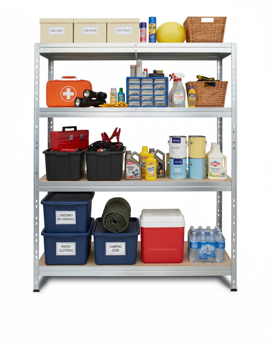 AR Shelving Versatile CUSTOMIZABLE Storage Collection for Garage, Home and Office 47"x71"x18" 4-Tier Metal Shelf 2000 lb Galvanized Finish