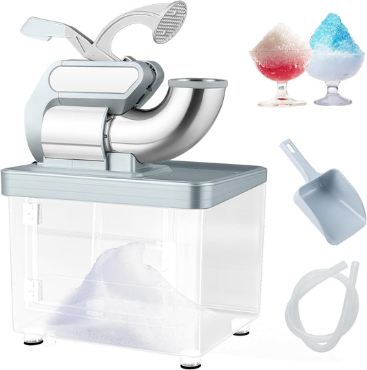 ARLIME Shaved Ice Machine Commercial, 660 LBS/H 300W Electric Ice Crusher w/Dual Blades & Safety On/Off Switch, 120V ETL-Approved Stainless Steel Snow Cone Machine for Home Restaurant Bar, 37L