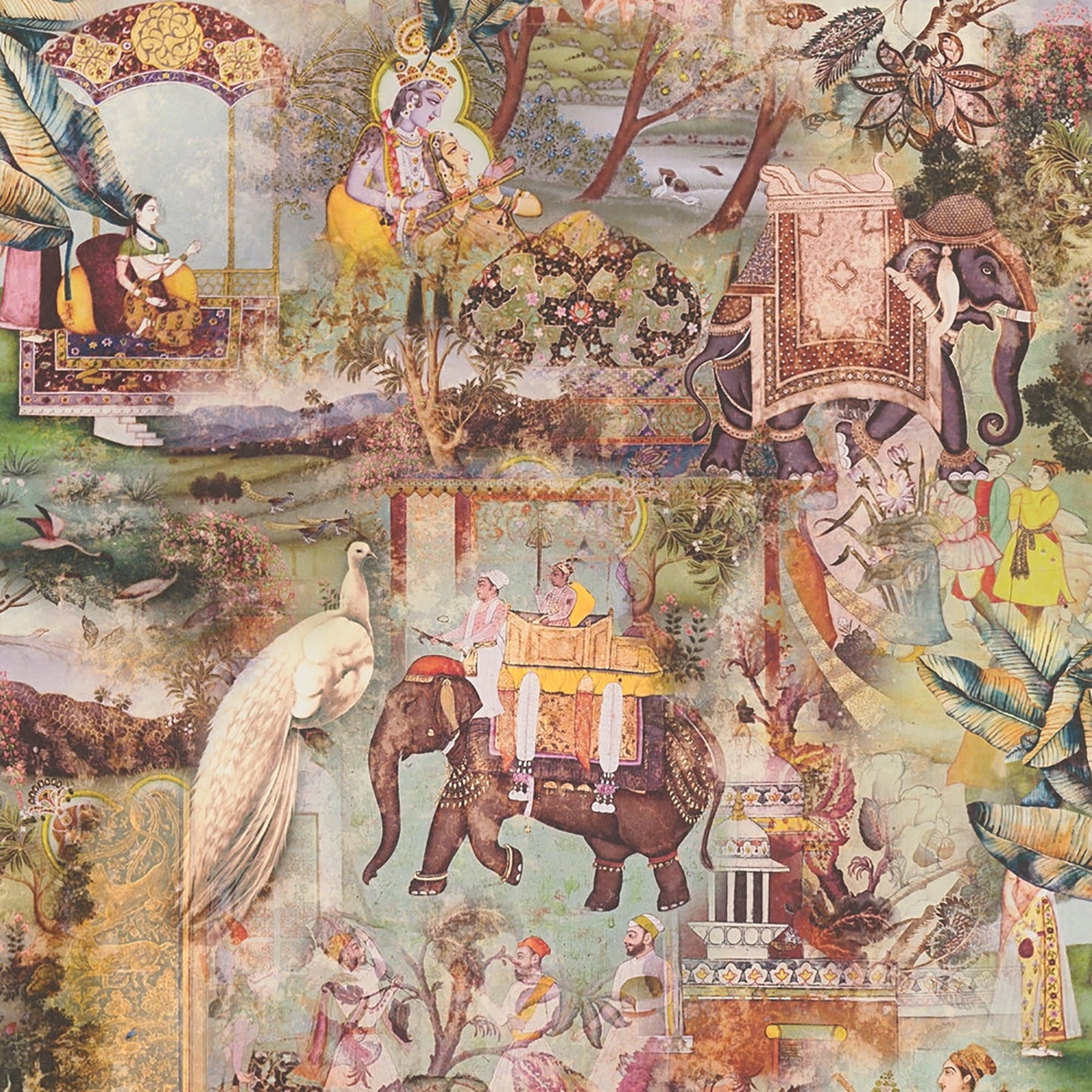 AS Creation Fenmore Olive Indian Safari Wallpaper