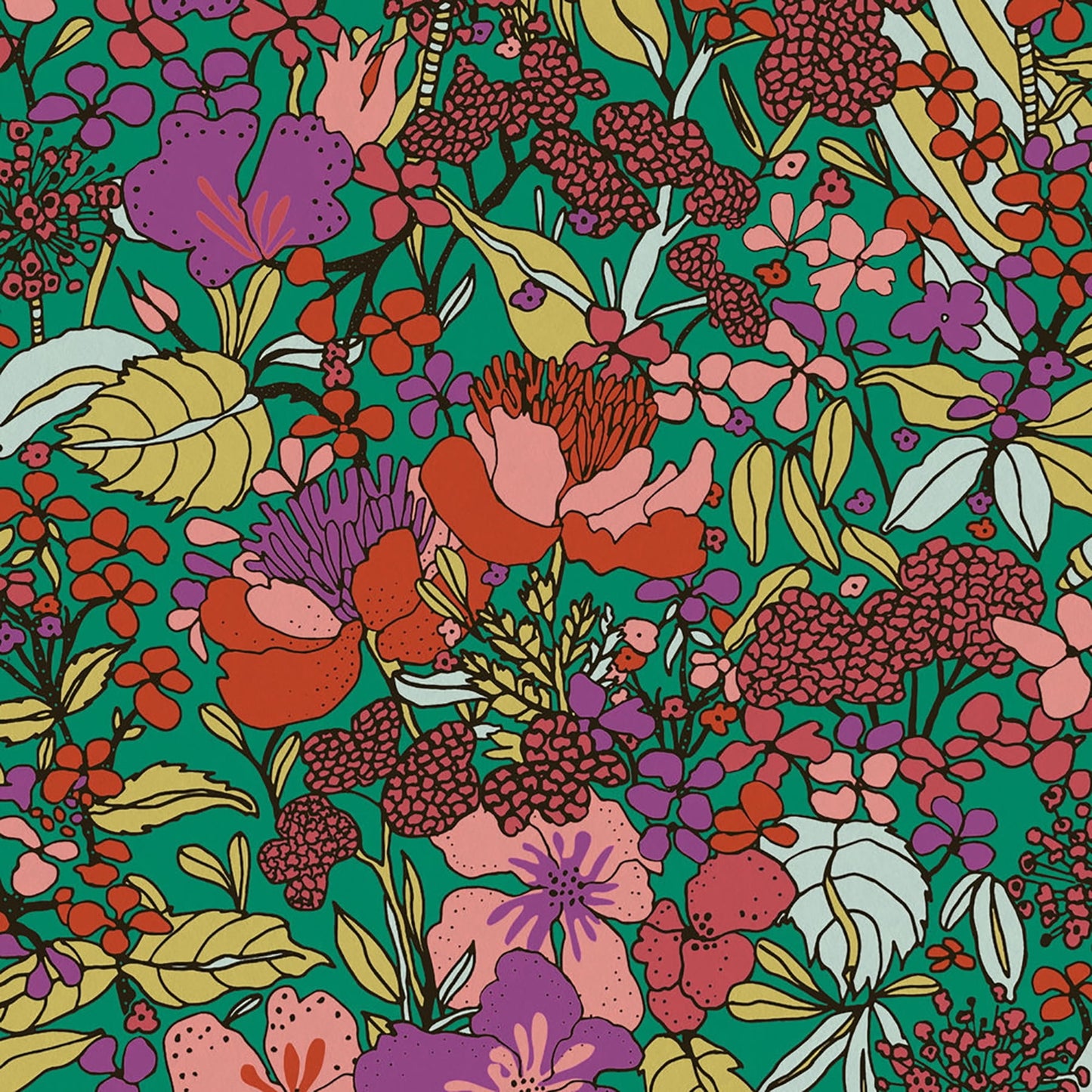 AS Creation Zetta Multicolor Floral Riot Wallpaper