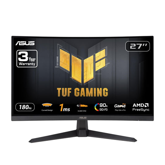 ASUS TUF Gaming 27” 1080P Curved Monitor (VG27VQ3B) - Full HD, 180Hz, HDMI, Display Port