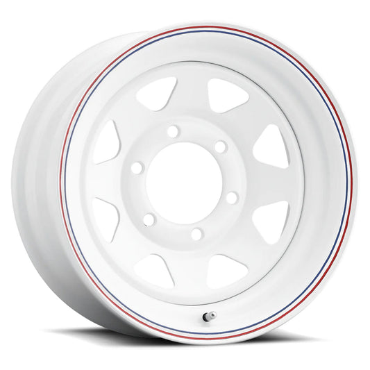 AWC 15" x 5" 80 White 8 Spoke Steel Trailer Wheel (8055012)