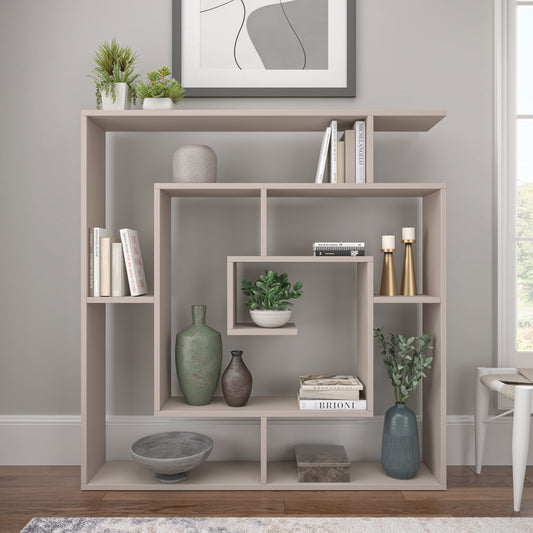 Ada Home Decor Briscoe 4 Tier Open Shelf Modern Bookcase, Light Mocha