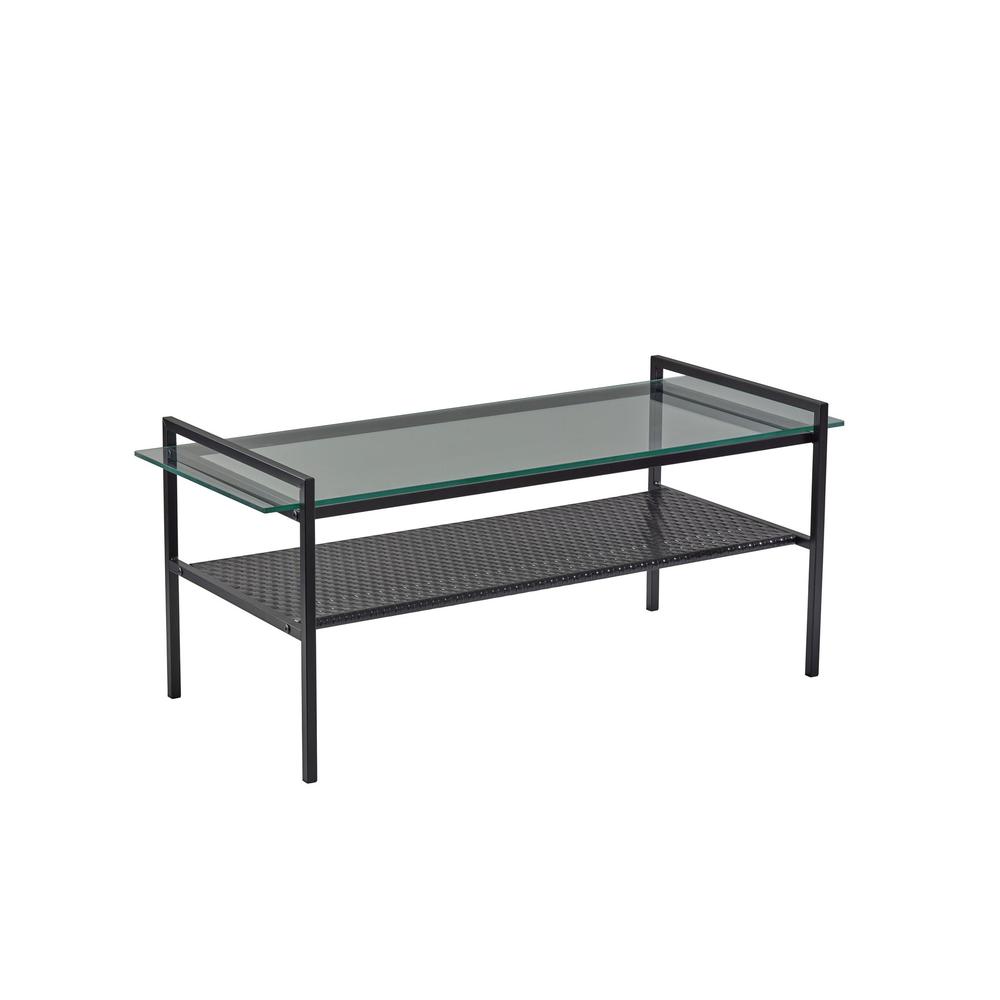 Adesso Pearson Coffee Table, Black, Glass