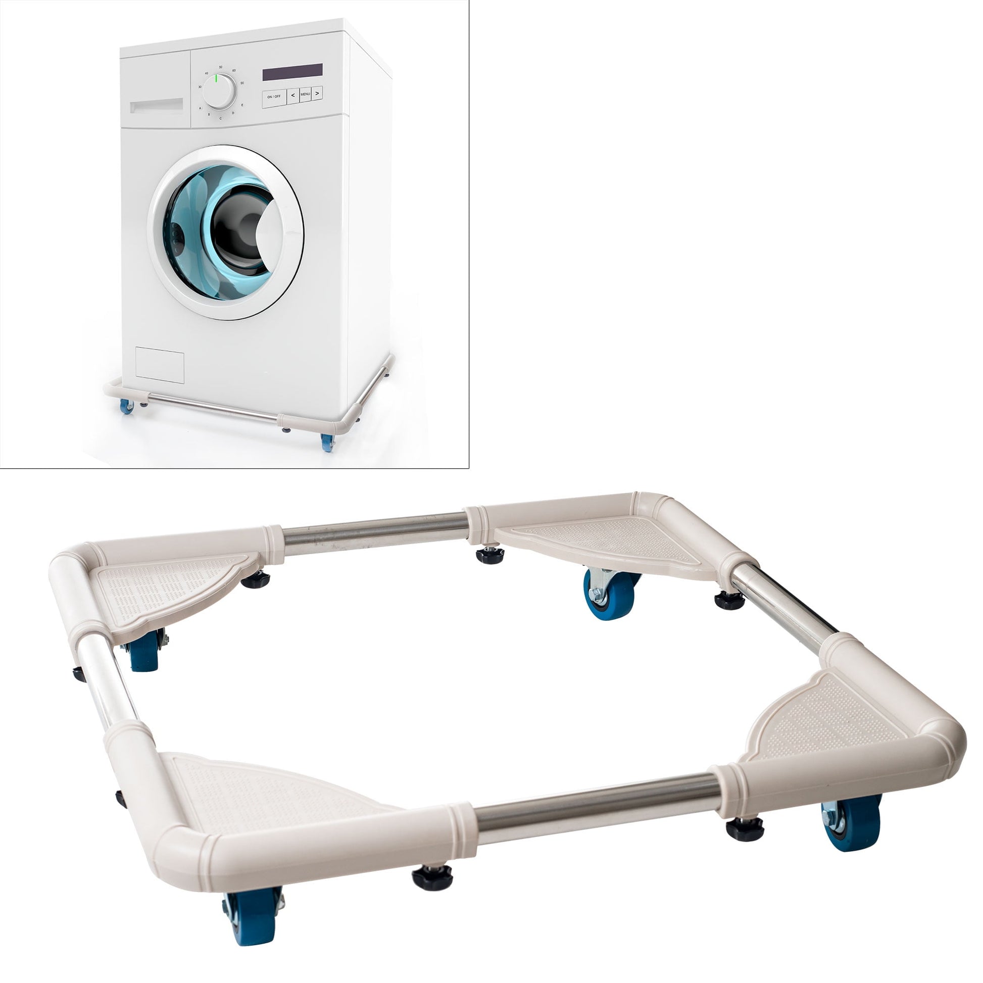 Adjustable Dolly Cart â€“ Appliance Roller with Telescoping Base and 4 Locking Caster Wheels â€“ 220lbs Weight Capacity â€“ Moving Supplies by Stalwart