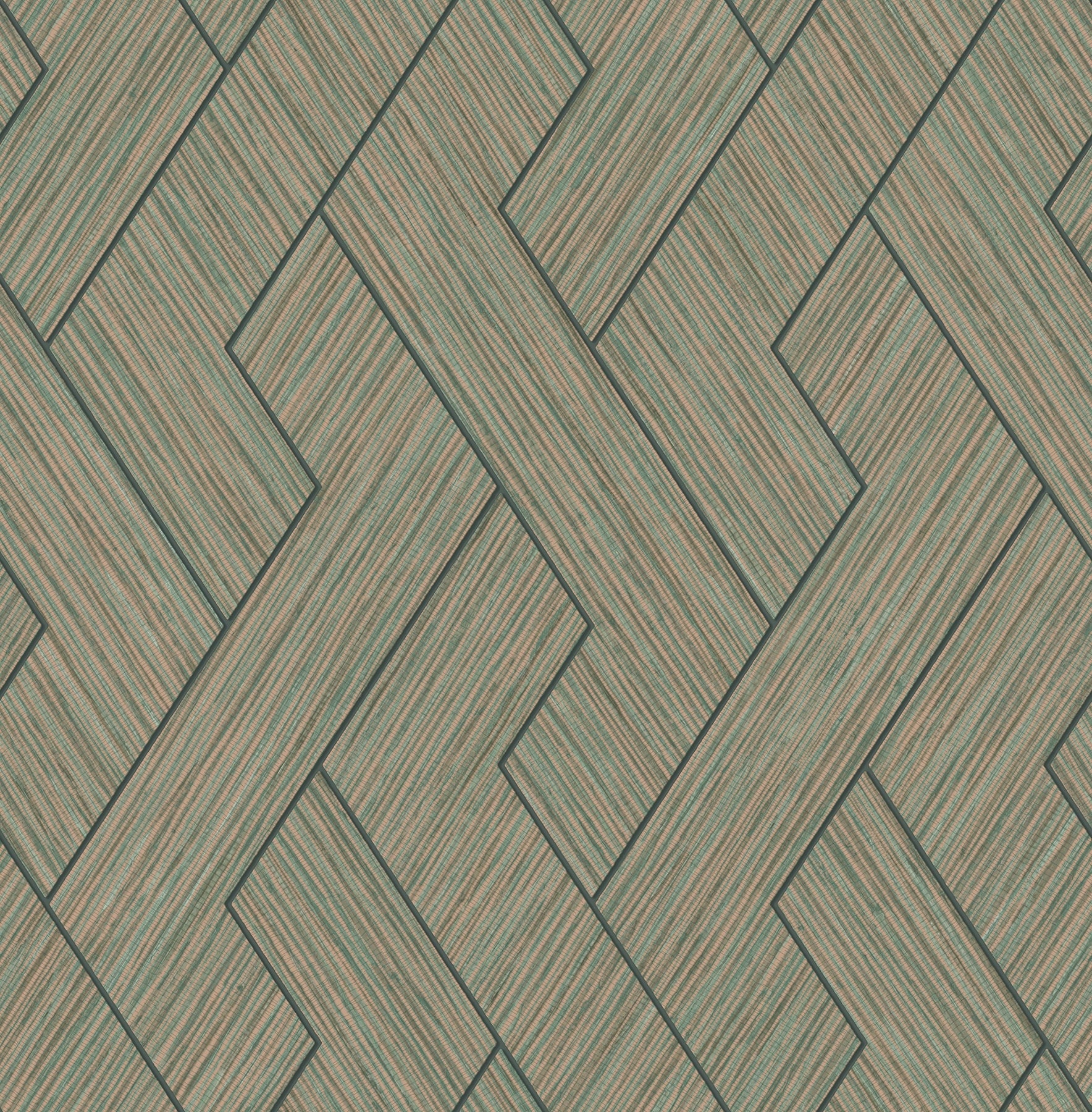 Advantage Ember Copper Geometric Basketweave Wallpaper