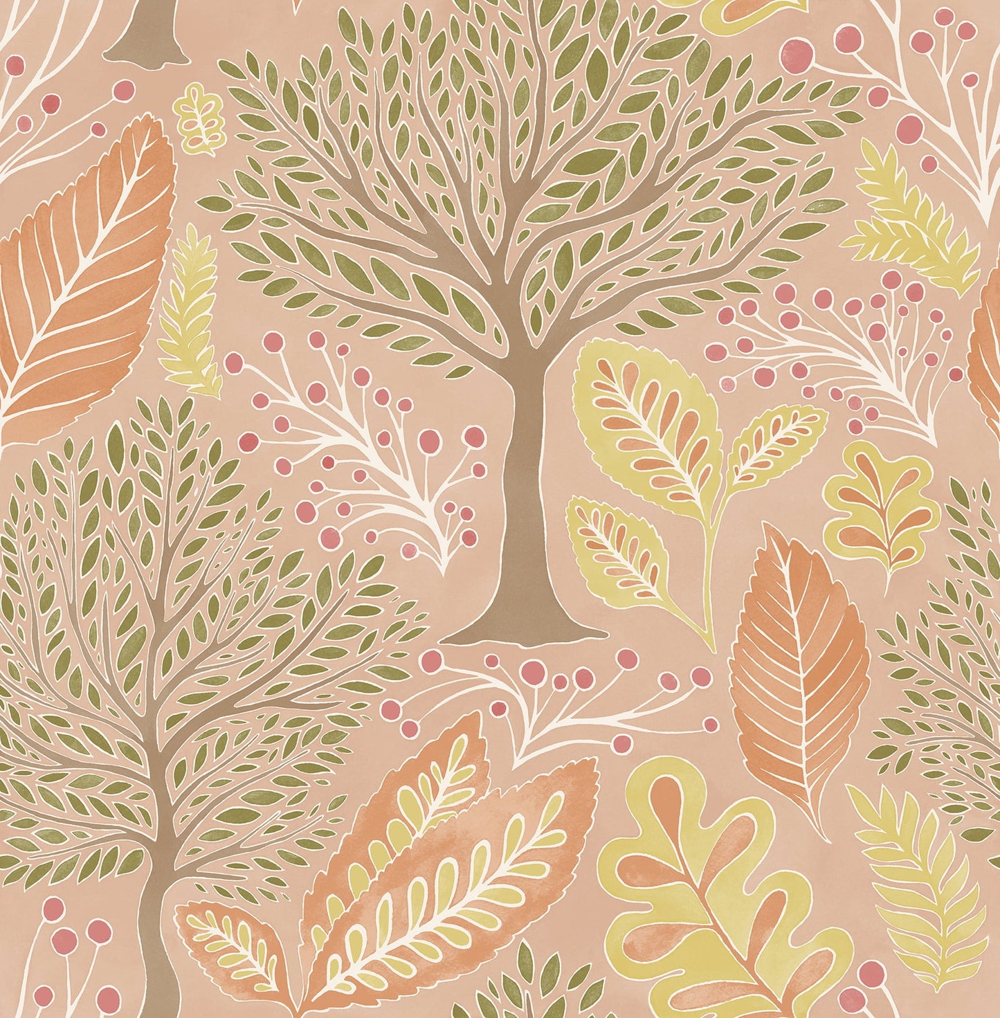Advantage Kiah Blush Forest Wallpaper