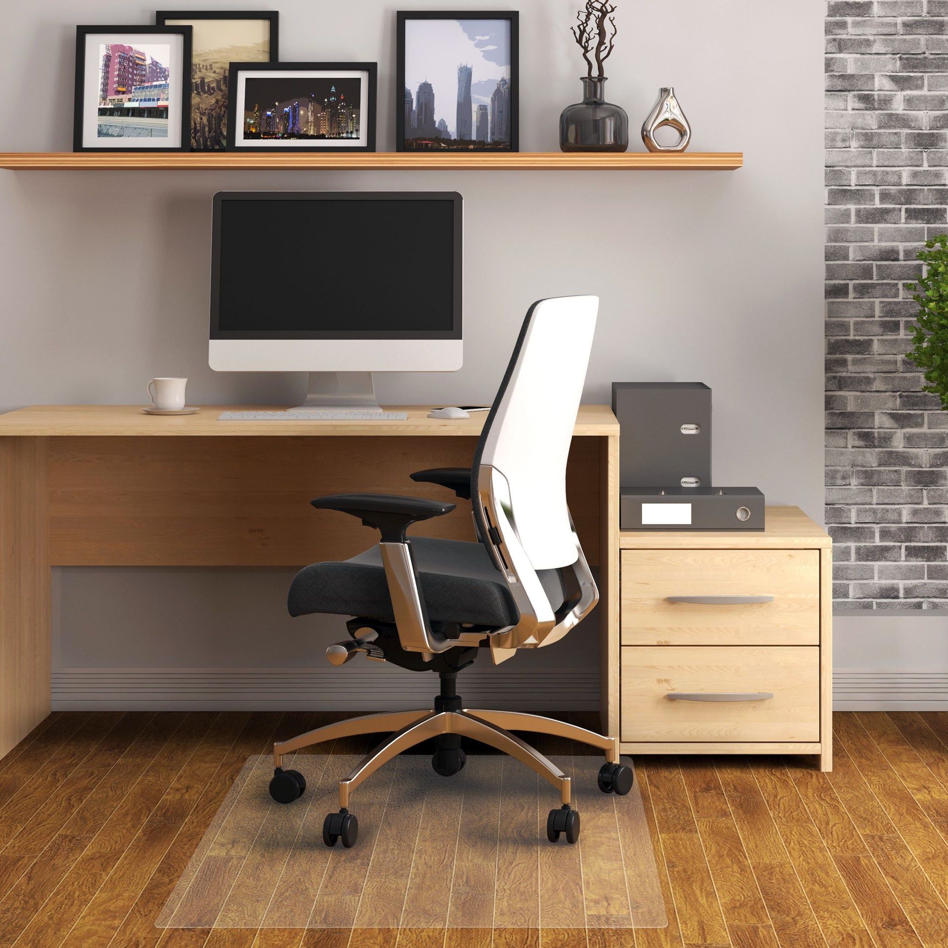 AdvantagematÂ® Phthalate Free Vinyl Rectangular Chair Mat for Hard Floor - 45" x 53"