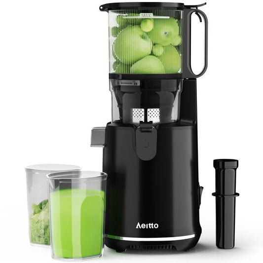 Cold Press Whole Masticating Juicer with 5.3" Large Feed Chute, 1.7L Large Capacity, 250W for Home Fruit & Vegetable Juicing, High Juice Yield, Easy to Clean with Brush