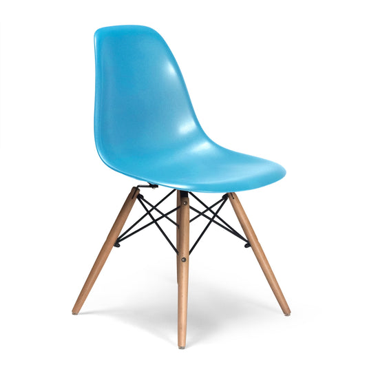 Aeon Furniture Paris Chair with Wood Legs, Blue
