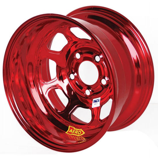 Aero 52-985030RED 52 Series 15x8" Wheel, 5x5 BP, 3" BS IMCA