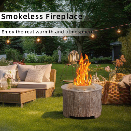 Afterglow Smokeless Firepit With Wood Pellet/Twig/Wood As The Fuel,Woodgrain Finish