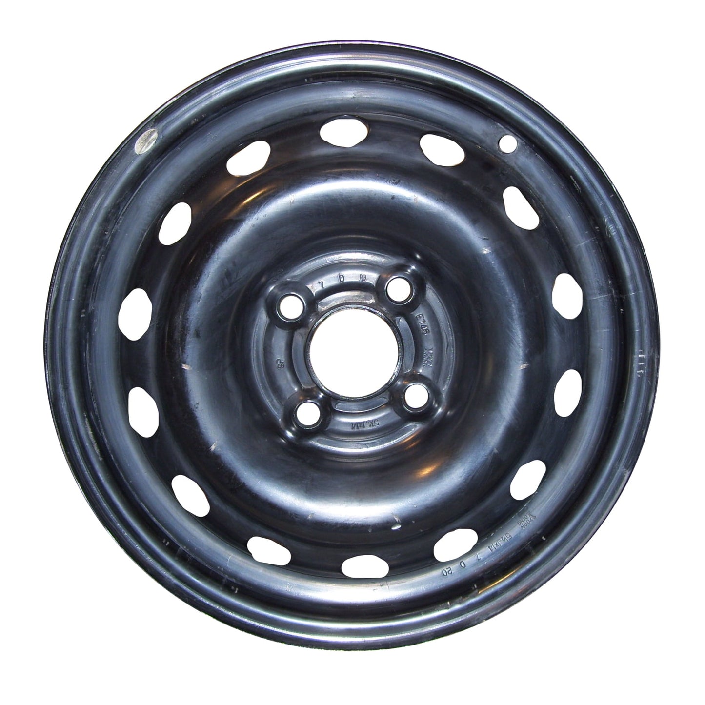 Aftermarket 2006-2011 Chevrolet Aveo5 14x5.5 Steel Wheel, Rim Black Full Face Painted - 6586