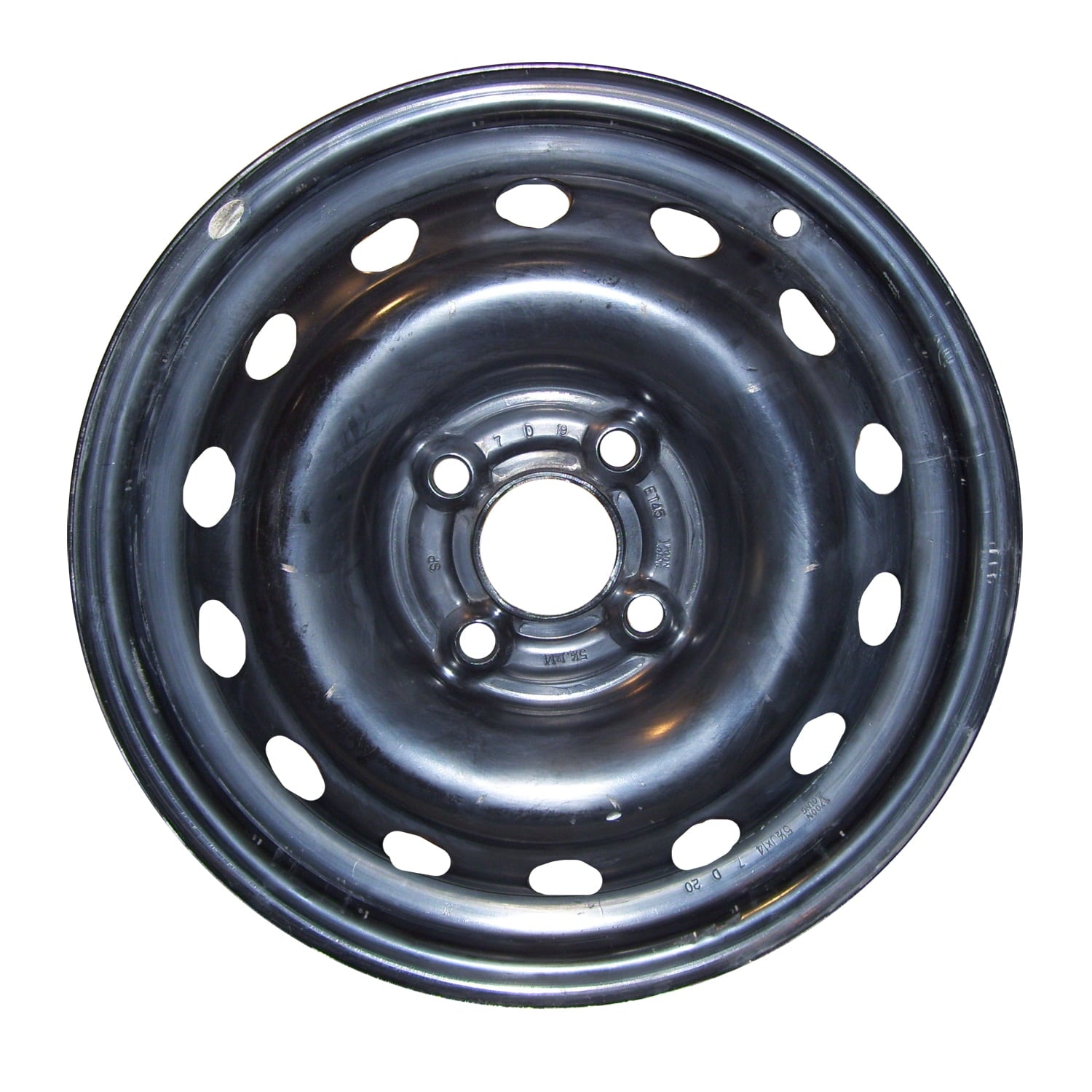 Aftermarket 2006-2011 Chevrolet Aveo5 14x5.5 Steel Wheel, Rim Black Full Face Painted - 6586