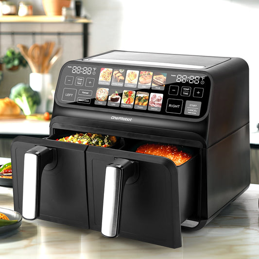 Air Fryer 8 Quart Dual Air Fryer TFT Screen Double Air Fryer for Family Size/Kitchen/RV