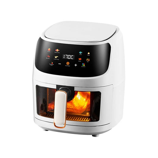 Air Fryer Smart Touch Screen Air Fryer Visual Electric Fryer White American Plug