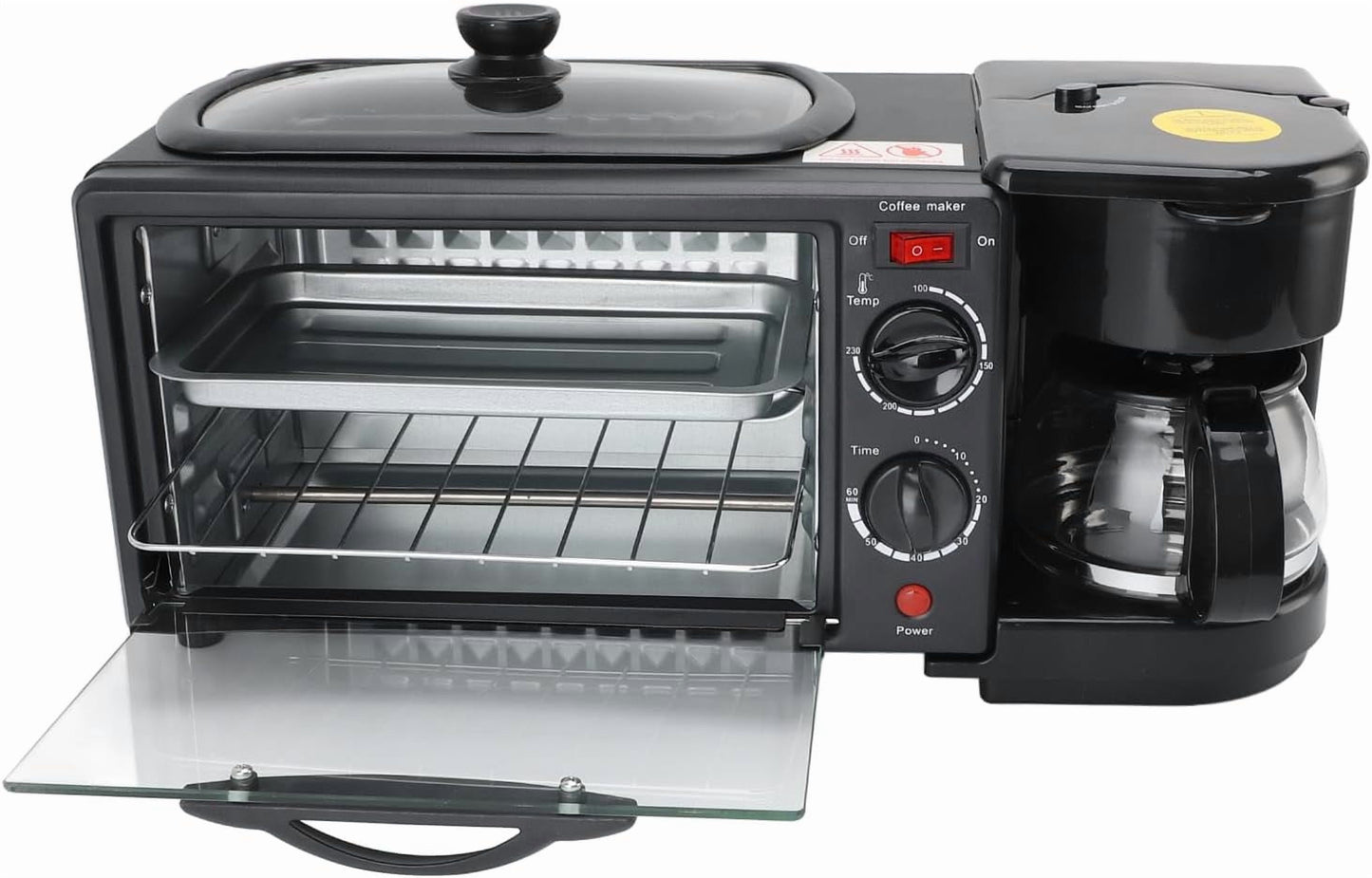 Air Fryer Toaster Smart Oven, Countertop Convection 3 in 1 Multifunctional Home Breakfast Station Toaster Oven Electric Breakfast Maker for Kitchen (US Plug)