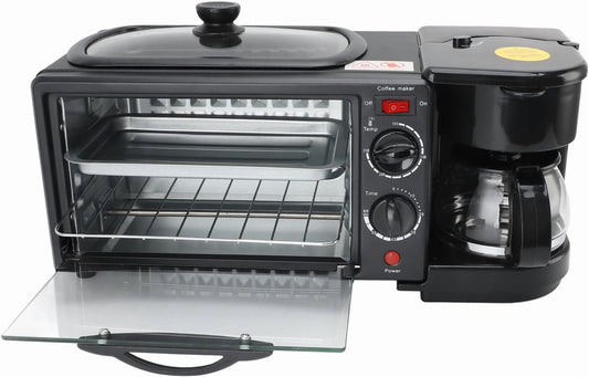 Air Fryer Toaster Smart Oven, Countertop Convection 3 in 1 Multifunctional Home Breakfast Station Toaster Oven Electric Breakfast Maker for Kitchen (US Plug)