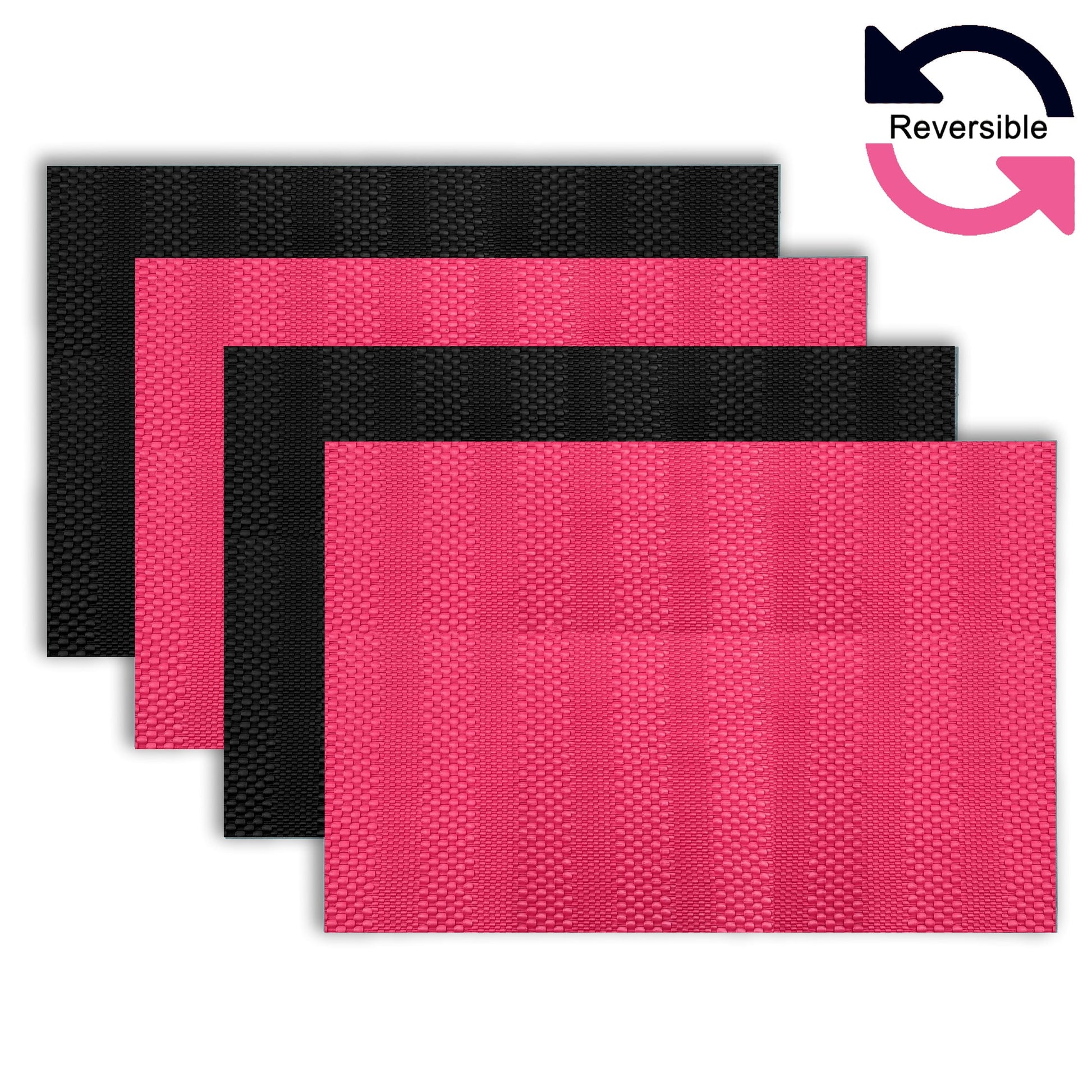 Ala Carte by Dainty Home Venice Pebbled Textured Faux Leather Placemats â€“ Set of 4, Reversible, Non-Slip, Washable, Heat & Tear Resistant â€“ 12x18 in Dining Table Mats