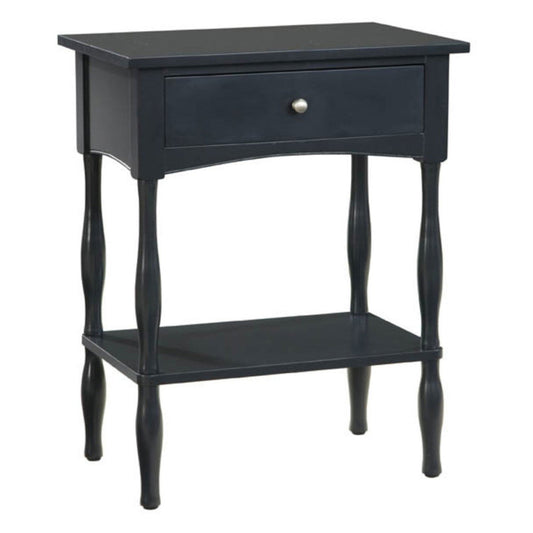 Alaterre Furniture Shaker Cottage End Table, Versatile Accent Table with Turned Legs, Easy Assembly, Includes Storage Shelf and Drawer, Ideal for Living Room or Bedroom, Ivory