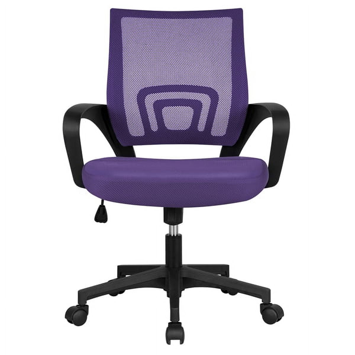 Alden Design Adjustable Mid Back Mesh Swivel Ergonomic Office Chair with Armrests, Purple