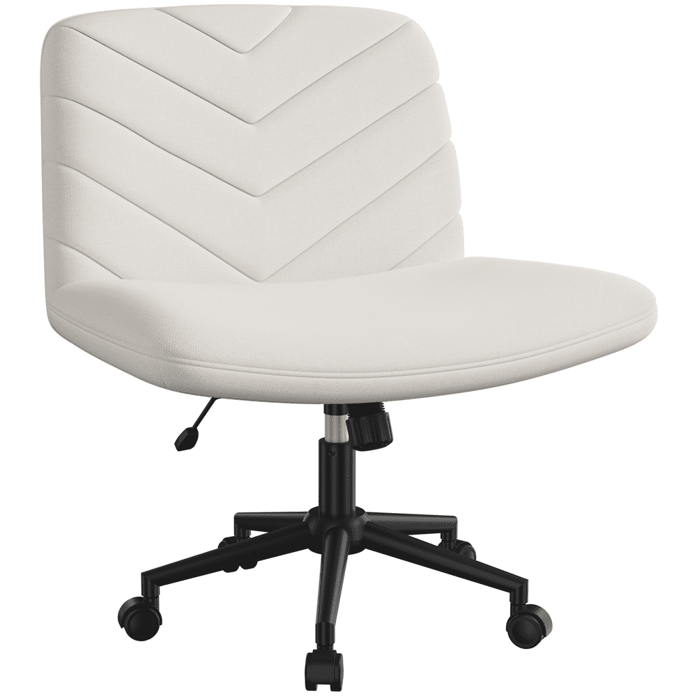 Alden Design Fabric Swivel Desk Chair with Wheels, Beige