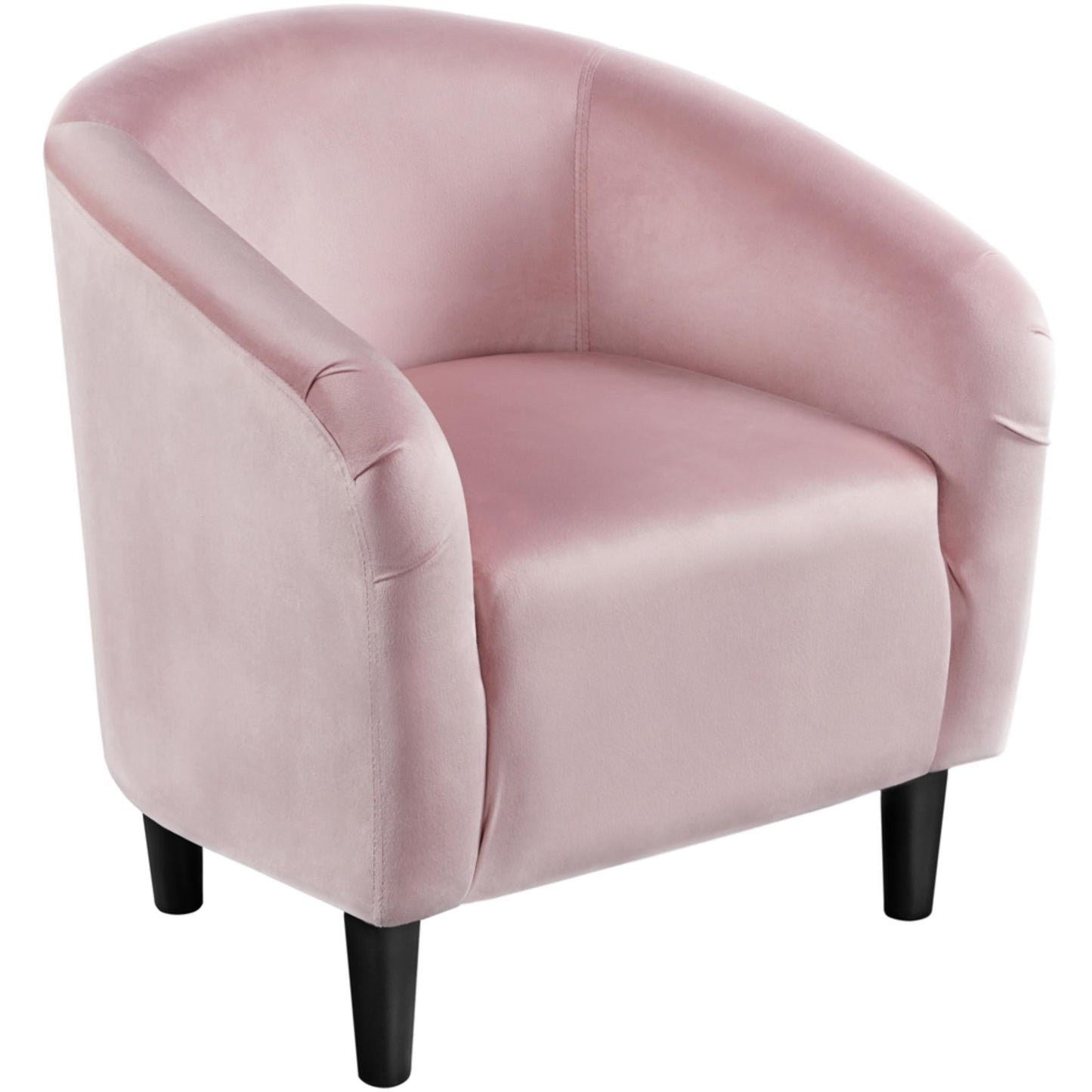Alden Design Upholstered Barrel Accent Chair for Livingroom, Pink Velvet