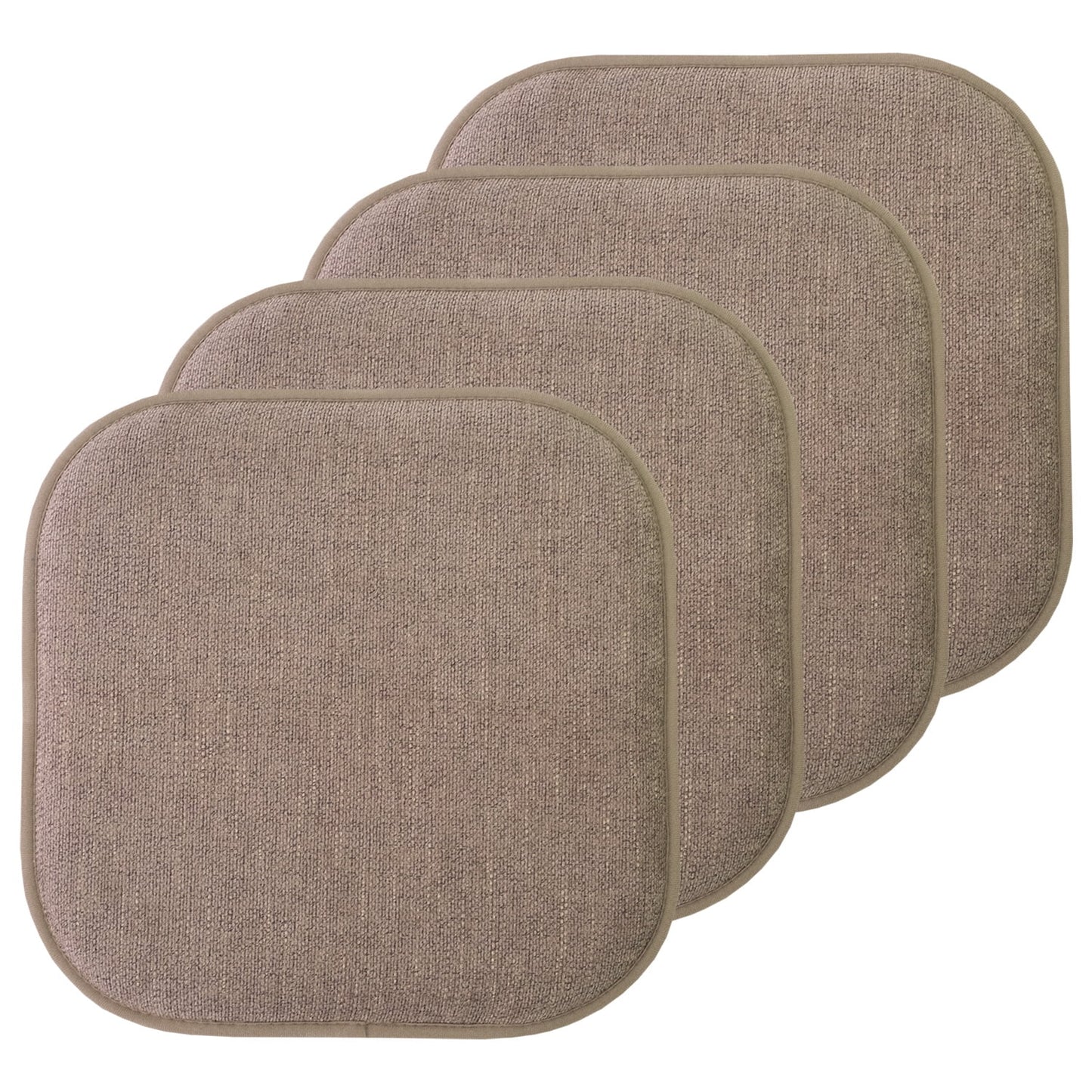 Alexis Memory Foam No Slip Back 16 x 16 Chair Pad Cushion 4 Pack - Chocolate