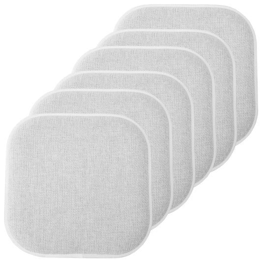 Alexis Memory Foam No Slip Back 16 x 16 Chair Pad Cushion 6 Pack - Gray-White