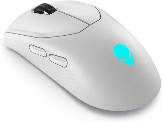 Alienware AW720M Tri-Mode Wireless Gaming Mouse 2.4GHz Wireless, Bluetooth 5.1 DPI, 8-Fully Programmable Buttons, Magnetic Snap Charging Adapter USB-A to USB-C Cable (Lunar Light)