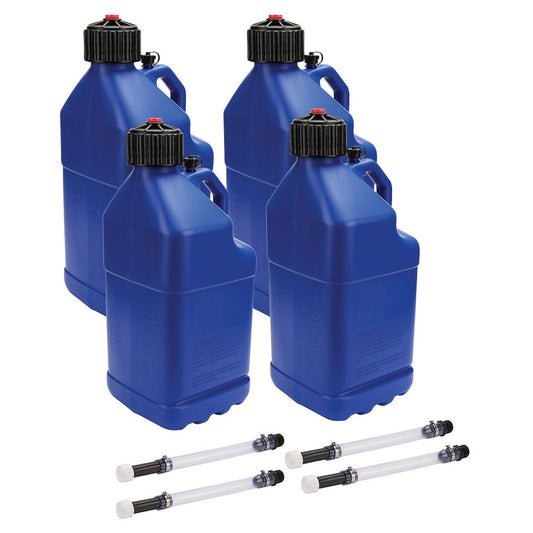 Allstar Performance Utility Jug 5 Gal w/ Filler Hose Blue 4pk