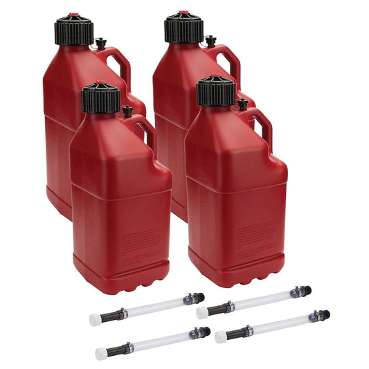 Allstar Performance Utility Jug 5 Gal w/ Filler Hose Red 4pk