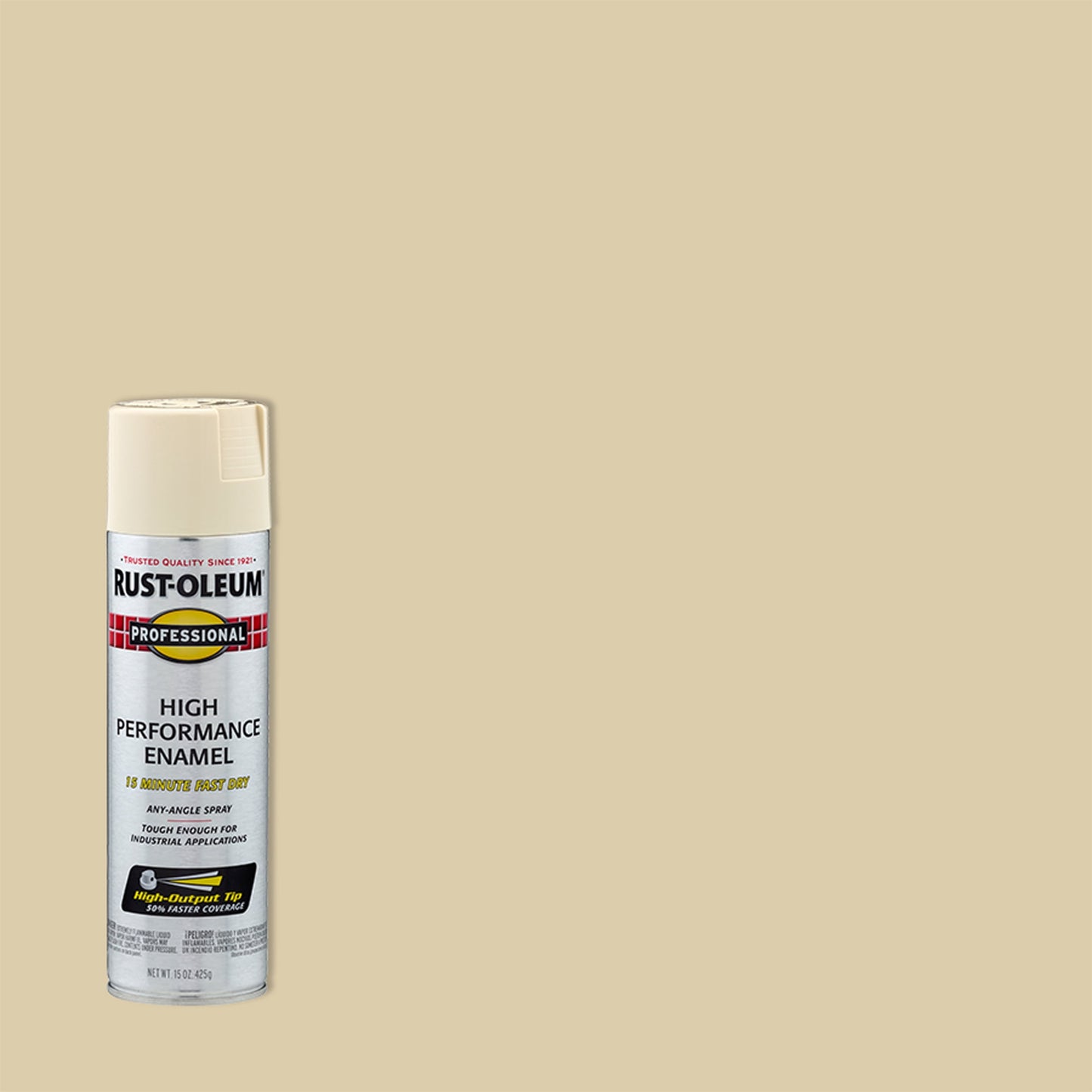 6 Pack, Almond, Rust-Oleum Professional High Performance Gloss Enamel Spray Paint-7570838, 15 oz