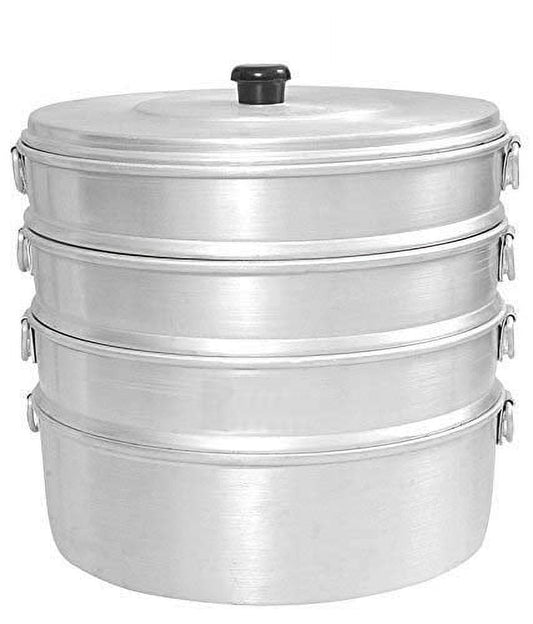Aluminum 4-Tier Momos Steamer/Maker for Home & Commercial Purpose (14 Liters)
