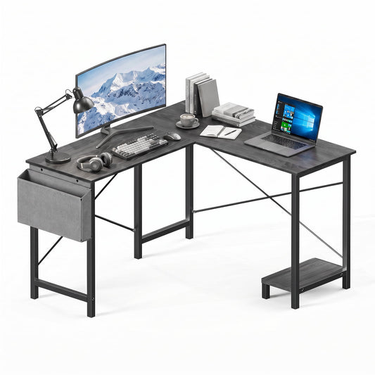 Alvantor L-Shaped Gaming Computer Desk with CPU Stand for Home Office