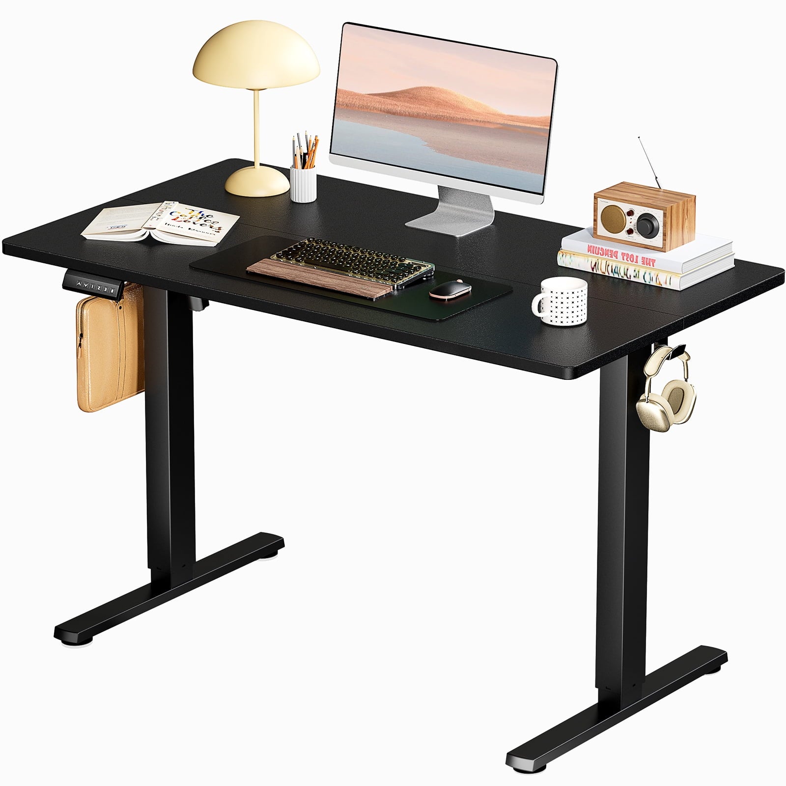 Alvantor Electric Height Adjustable Desk, Ergonomic Standing Desk with T-Shaped Bracket, 3 Memory Presets, 176 lbs Load, Quiet Motor, Easy Assembly