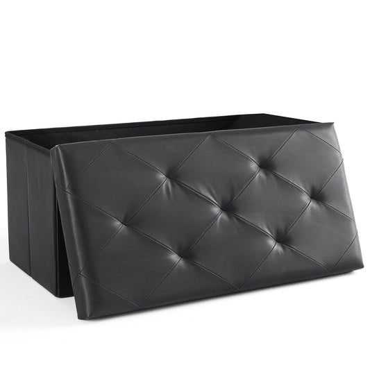 Alvantor Otomana de Almacenamiento Plegable con Espuma MÃ¡s Gruesa, Negro/marrÃ³n
