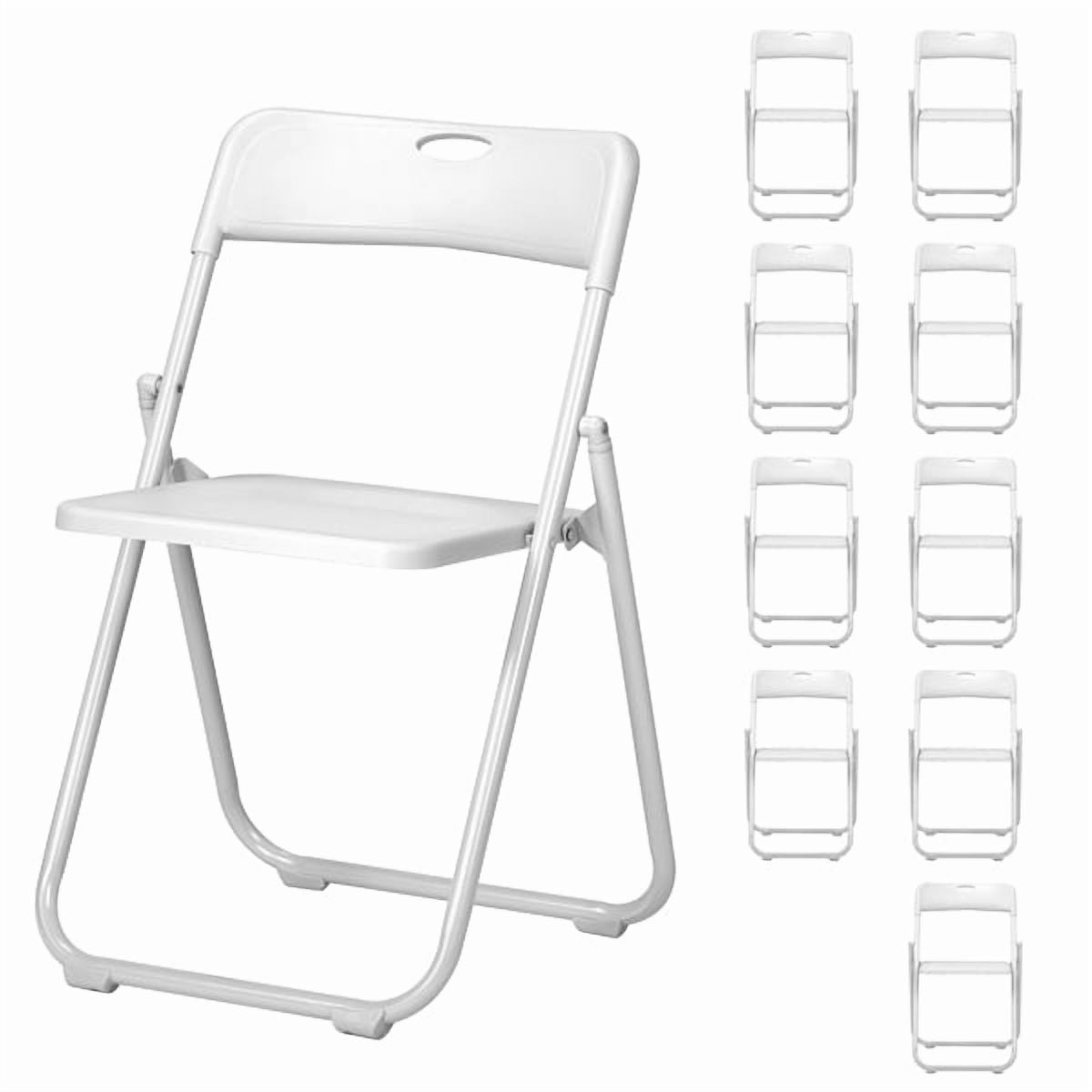 Alvantor 10-Pack Plastic Folding Chairs for Events, Picnics, and Weddings