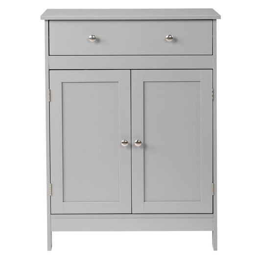 Alvantor Gabinete de Almacenamiento de BaÃ±o Independiente 2 Puertas 1 CajÃ³n Repisa Ajustable 23.6" An x 11.8" Pr x 31.5" Al Gris