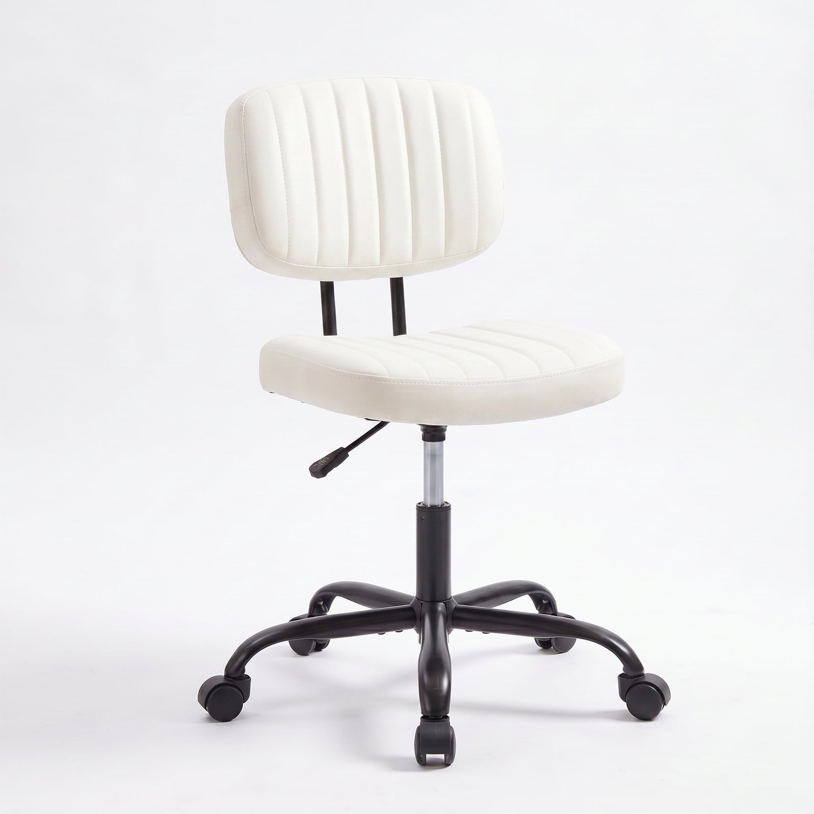 Alvantor Office Chair, Adjustable Height 360Â° Swivel Rolling Computer Task Chair without Arms, White/Orange/Black