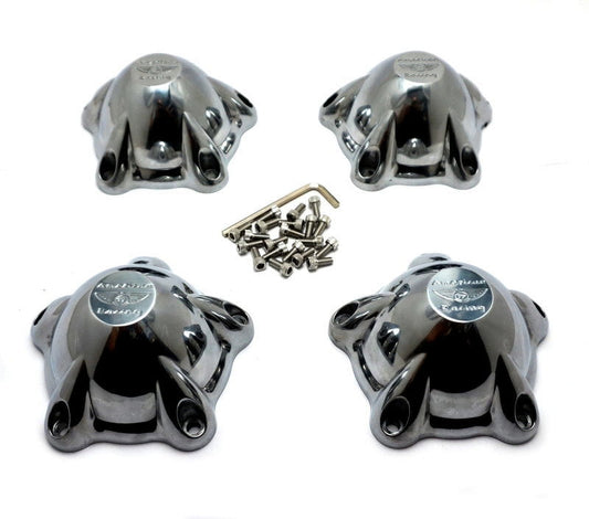 American Racing 4pc Chrome Hollowpoint Die Cast Wheel Center Hub Cap 5 Lug