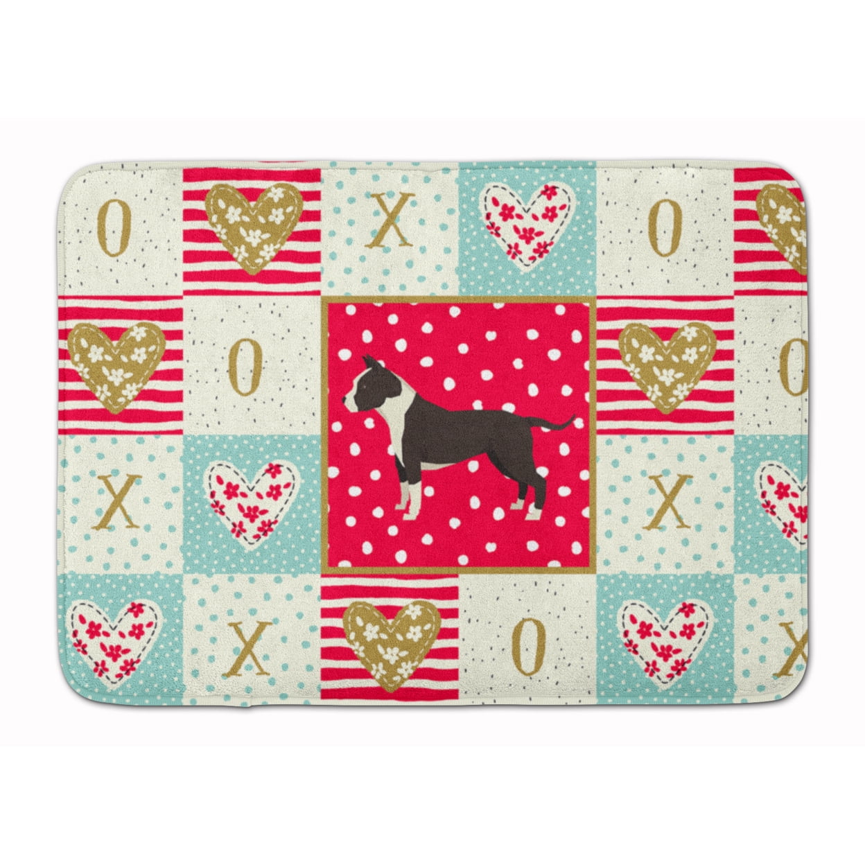 American Staffordshire Terrier Love Machine Washable Memory Foam Mat