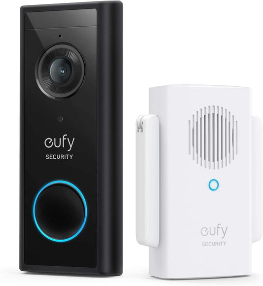 Anker eufy Security, Wi-Fi Video Doorbell Kit, 1080p-Grade Resolution, 120-day Battery, No Monthly Fees, Human Detection, 2-Way Audio, Free Wireless Chime (Requires micro-SD Card)